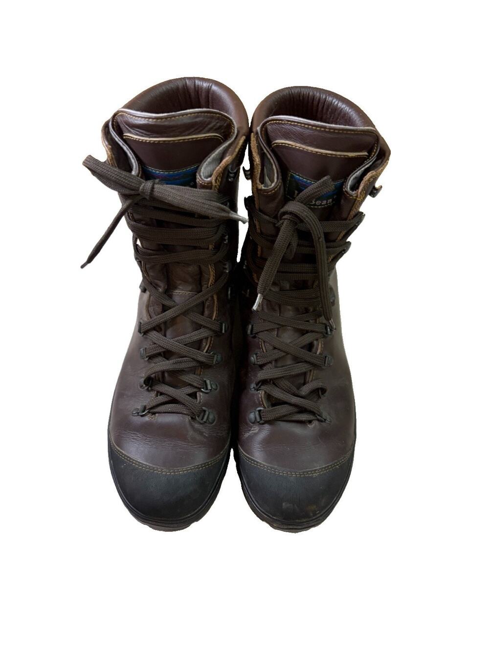 VTG L.L.Bean Hiking Boots Mens 14 Brown Leather Thinsulate Vibram Made In Italy